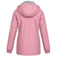 thumbnail image 5 of Valufy Women's Waterproof Hooded Rain Jacket, Lightweight Striped Lined Windbreaker with Drawstring Waist and Pockets, 5 of 9