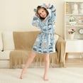 thumbnail image 3 of FORMRS Niños Bathrobe Unisex Hooded Robe Soft Plush Pajamas Sleepwear, Size 2-3T, Vibrant Cute Cat, 3 of 7