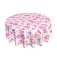 thumbnail image 2 of ZICANCN Round Table Cloths 60 Inch, Pink Candy Love Heart Table Cover Waterproof Washable Outdoor Picnic Tablecloth, 2 of 8
