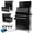 Black-8 Drawer, variant on Aukfa Tool Chest, 2 in 1 Steel Rolling Tool Box & Cabinet on Wheels for Garage, 8-Drawers, Blue&Gray