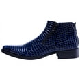 thumbnail image 2 of Santimon Men Crocodile Pattern Leather Boots Fashion Ankle Boots Casual Chukka Boots Blue 9.5 US, 2 of 7