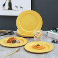 thumbnail image 4 of ReaNea 10 Inch Gold Yellow Plastic Plates 8 Pieces, Unbreakable And Reusable Light Weight Dinner Plates BPA Free, 4 of 9