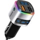 thumbnail image 1 of Transmisor FM, transmisor Bluetooth 5.0 para coche, transmisor de radio para coche, kit manos libres para coche, reproductor MP3 QC3.0, cargador para coche con pantalla LED, puerto USB, compatible con, 1 of 5