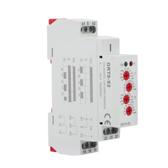 Relé de Temporizador de Ciclo Ticfox GRT8-S2 Asimétrico Encendido/Apagado CA/CC 12-240V
