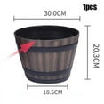 thumbnail image 1 of Imitation Wooden Barrel Flower Pot Walnut Color Thick And Durable Large Capacity Retro Planter for Home and Garden Two D, 1 of 2