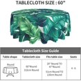 thumbnail image 6 of Summer Tropical Hawaiian Leaves Turquoise Leaf Waterproof Picnic Patio Party Round Table Cloth Cover Decorations Fabric 60 Inch Circular Tablecloth For 20-47 Inch Home Dining Room Kitchen Decor, 6 of 6