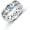 Aquamarine, variant on Claddagh Ring for Women Sterling Silver Claddagh Birthstone Ring Irish band (Emerald, 7)