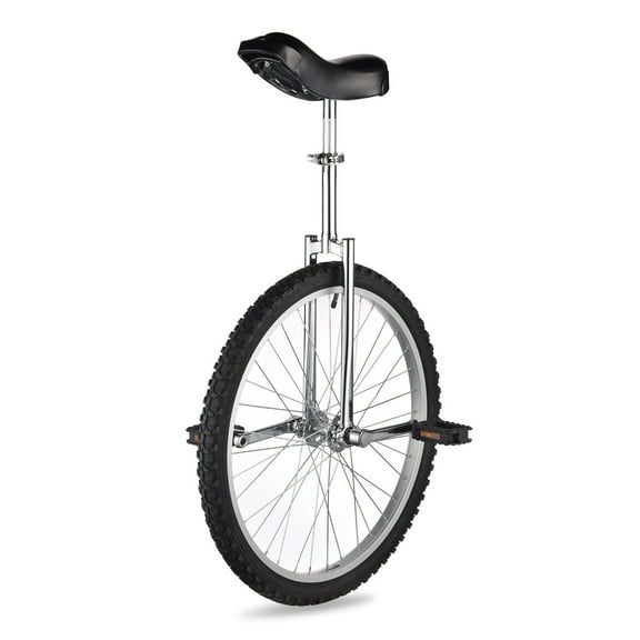 24 In Wheel Unicycle Skid-proof Tire Adjustable Height Exercise Bicycle Silver