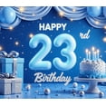 thumbnail image 5 of Blue Theme Happy 23rd Birthday Banner Decorative Elements for Birthday Celebration Party Decoration Indoor Event, 5 of 8