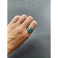 thumbnail image 1 of Copper Turquoise Ring-925 Silver Ring-Round Turquoise Ring-Cabochon Gift Ring, 1 of 6