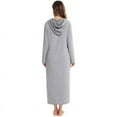 thumbnail image 5 of Magazine Women Zipper Robe, Long-sleeved Full Length Bathrobe with Pockets and Hood, 5 of 5