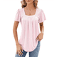 thumbnail image 1 of Blusas Tipo Túnica para Mujer, Holgadas, de Corta, con Cuello Redondo, Informales, de Verano Rosa S, 1 of 10