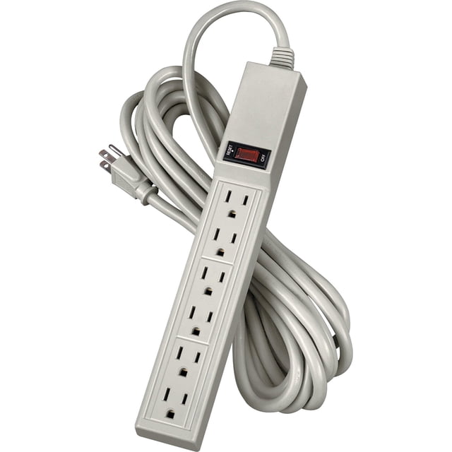 Cable Power Strip Fellowes de 6 enchufes para oficina/hogar de 15 pies