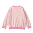 thumbnail image 4 of GYRATEDREAM Girls Striped Crewneck Sweatshirt Kids Cotton Long Sleeve Oversized Fashion Pullover Tops Children Fall Winter Clothes Pink for 6-14Y, 4 of 8