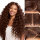 thumbnail image 1 of Peluca XNJ de cabello humano holgado, ondulado profundo, marrón chocolate, 66 cm, 1 of 7