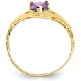 thumbnail image 2 of 14k Yellow Gold CZ February Birthstone Claddagh Heart Ring - Ring Size 7.0, 2 of 8