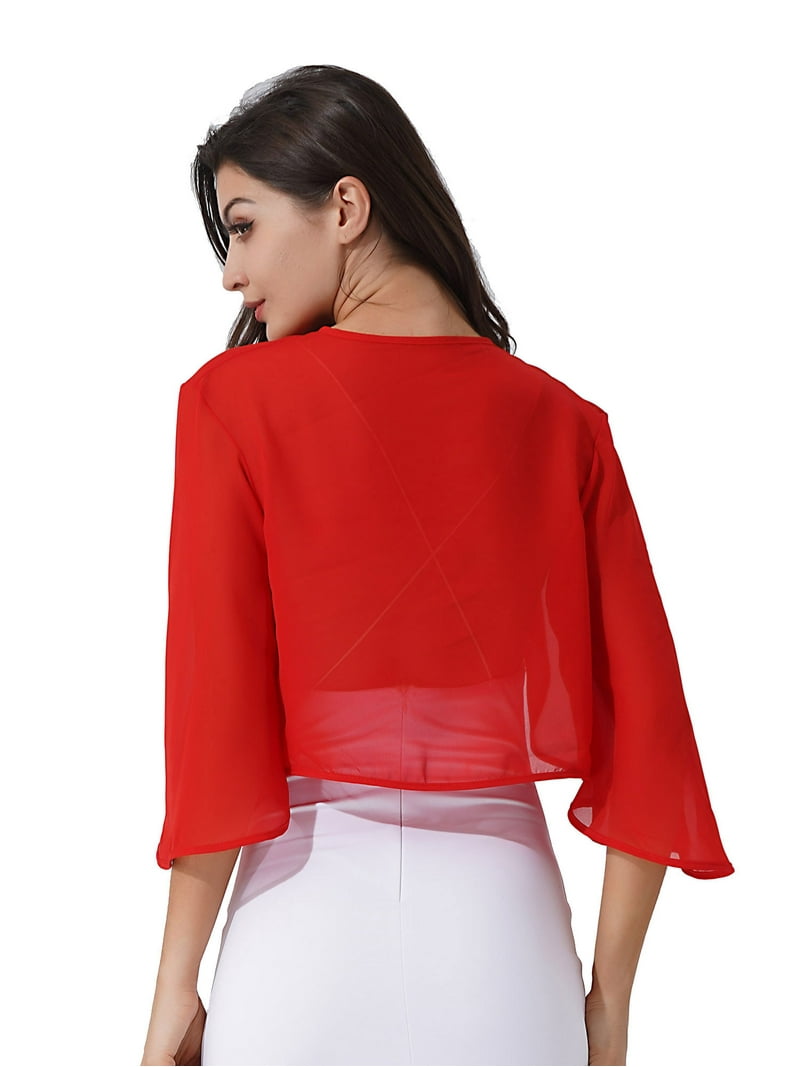 CHICTRY Womens Spring Summer 3/4 Sleeve Shrug Cropped