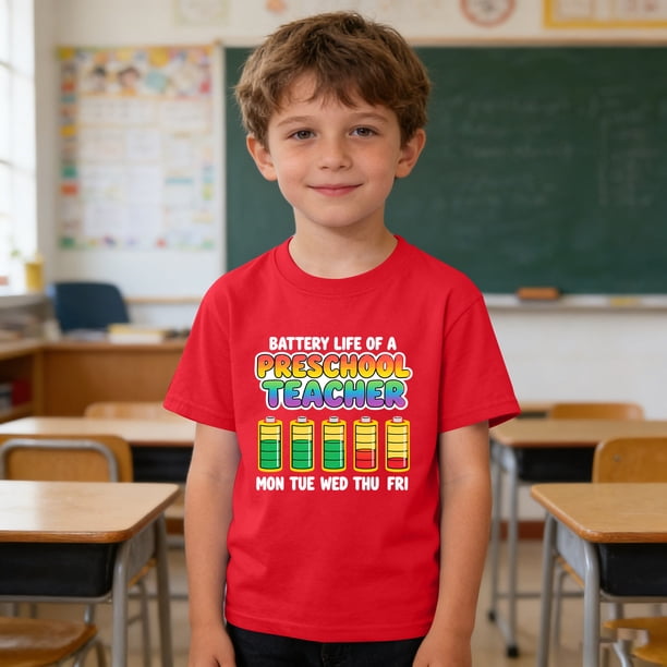 Blusas y camisas de manga corta con cuello redondo para niños y niñas, camisetas gráficas de manga corta, blusas con estampados bonitos para la temporada escolar.