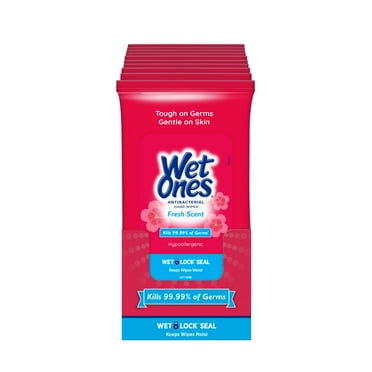Wet Ones Antibacterial Hand Wipes Travel Pack — Fresh Scent 20 ct. (10 pack)