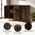 thumbnail image 3 of LuxenHome  47.2" W Accent Cabinet with Doors, Mid-Century Storage Cabinet for Living Room, Dining Room, Entryway, Dark Walnut, 3 of 7