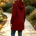 thumbnail image 5 of SZJXBUY Jacket Women Hoodie Plus Size Zip Up Drawstring Sweatshirt Jackets Fall Winter Casual Outerwear Coat with Pocket Wine,XXXL, 5 of 5