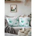 thumbnail image 3 of Waterproof Outdoor Throw Pillows with Inserts 16"x16", Teal Spring Floral Soft Decorative Pillowcases for Couch Bedroom, Summer Botanical Watercolor Vintage Pillow Covers for Sofa Living Room, 3 of 8