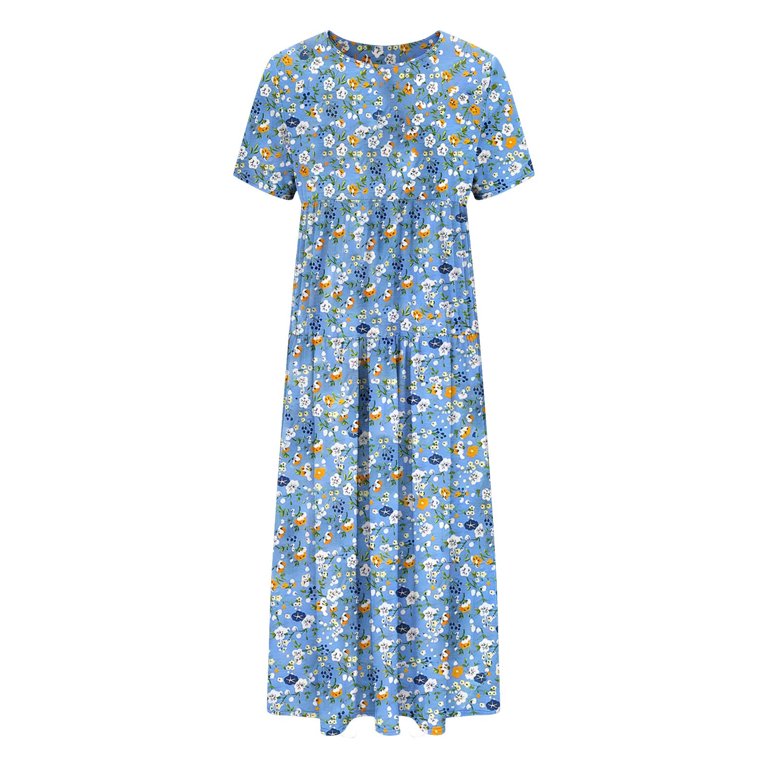 blue boat floral dress print beach Sunnira Blue Porcelain Print Boat-Neck Midi Dress With Drop-Waist  Club L  London