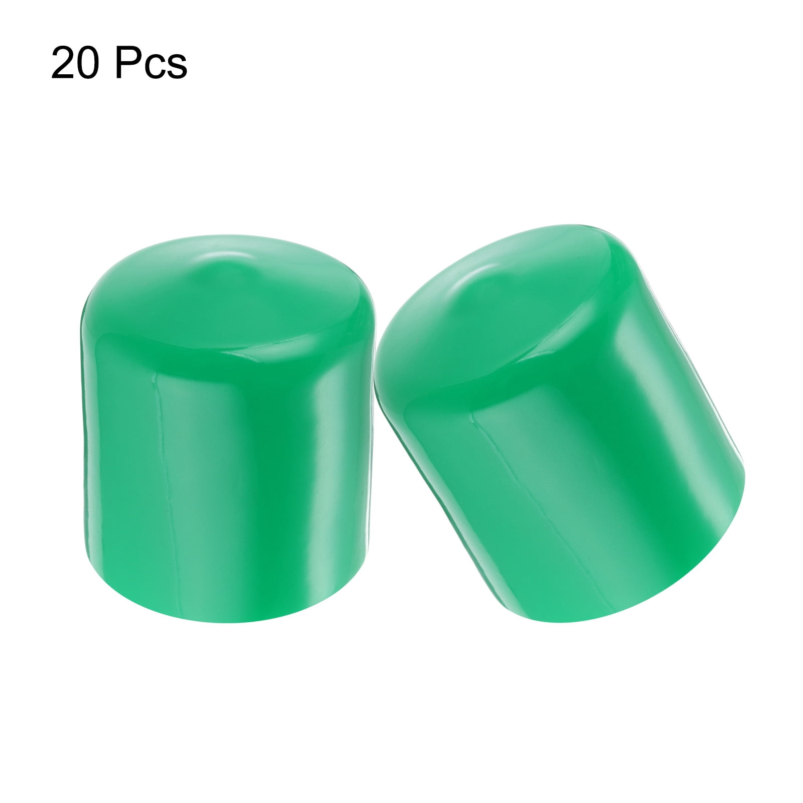 20Pcs Rubber End Caps 40mm ID Vinyl Round Tube Bolt Cap Cover Screw Thread Protector Dark Green