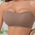 thumbnail image 4 of Hduncf Push Up Strapless Bras for Women Supportive Bandeau Bra Fashion Solid Color Wireless No Underwire Padded Tube Bra Brown XS, 4 of 7