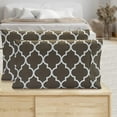 thumbnail image 1 of Mocassi Pattern Printed Pillowcases 2-Piece Set Egyptian Quality 1500 Thread Count Timeless Classic Designs Soft and Smooth Weave, Wrinkle Resistant, Quatrefoil Queen Pillowcase, Gray, 1 of 5