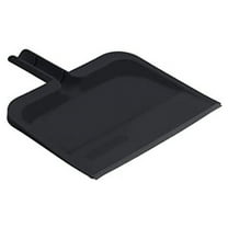 Superio Clip-On Dustpan with Rubber Lip - 10-inch Wide Durable Plastic Dust Pan with Comfort Grip Handle, (Clip-on Dustpan with Rubber Lip, Black) (Black)