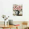 thumbnail image 2 of Nawypu  Floral Bouquet Canvas Wall Art Pink Rose Flower in Vintage Vase Pictures Painting Prints Still Life Artwork for Home Kitchen Bathroom Bedroom Decoration, 2 of 4
