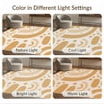 thumbnail image 4 of ODIKA 3'x5' Gold Abstract Geometric Curves Circles Washable Accent Rug Contemporary Shapes Retro Mid Century Pet Friendly, Non-Shedding Mat for Bedside, Nursery Room, 4 of 4