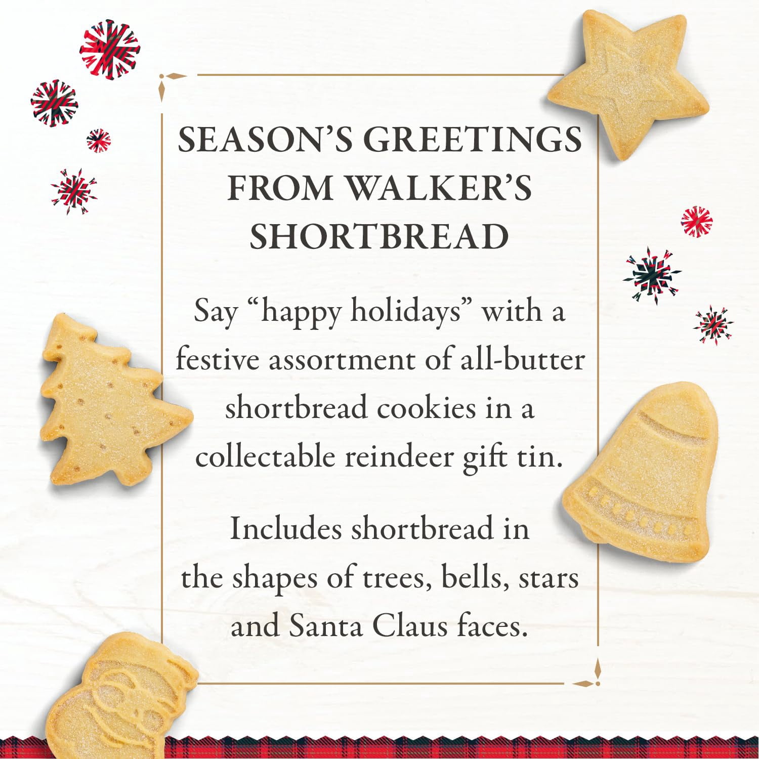 Walker's Pure Butter Shortbread Festive Shapes Reindeer Tin 250g