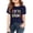 Navy, variant on KVPLBQFD Girls Summer Graphic Top Cute Letter Printed T Shirts for Toddler Crew Neck Casual Fit Tops Tweens Girl Trendy Loose Sports Clothes