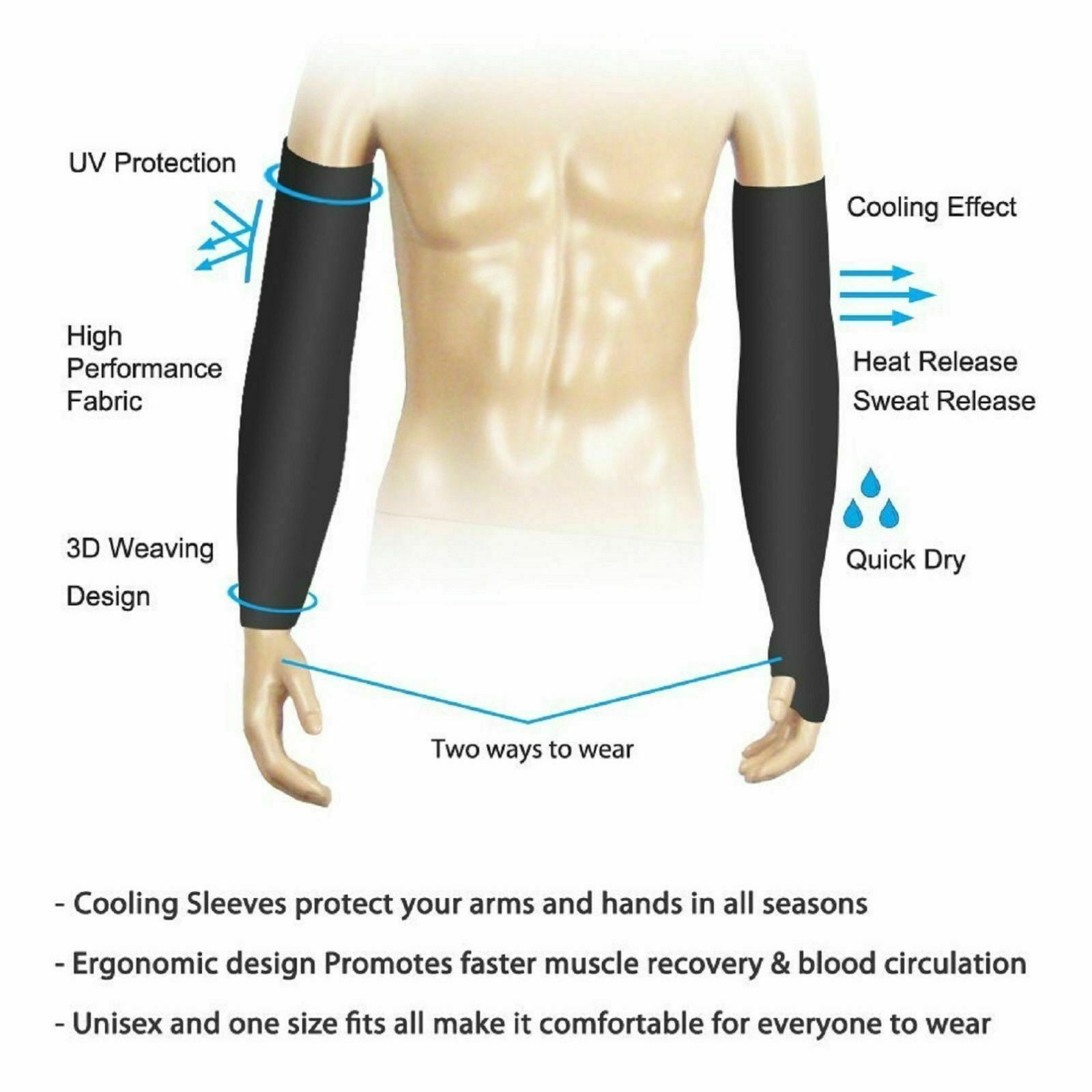 SKYSPER Compression Elbow Arm Sleeve For Basketball Football Baseball UV Sun Protection 