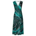 thumbnail image 4 of Viikei Women's Summer Casual T Shirt Dresses,Dresses for Women Plus SizeWomen's Spring/Summer Sleeveless Color V-Neck Wrapped Chest Dress Long Dress Army Green L, 4 of 5