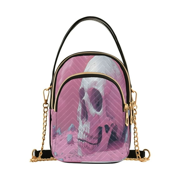 ALAZA Chain Crossbody Bags for Women Skull on Mountain Shoulder Handbag Phone Purse