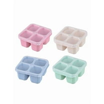 Reusable 4-Compartment Snack Container, Bento-Style Divided Lunch Box for Work, Travel & Meal Prep,4PCS EACH