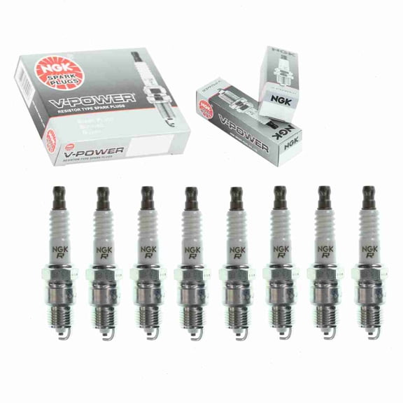 8 pc NGK V-Power Spark Plugs compatible with Chevrolet Caprice 4.4L 5.0L 5.7L 6.6L 7.4L V8 1971-1993