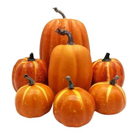 ZTTD 7 Pcs Assorted Sizes Fall Artificial Pumpkins Harvest Pumpkins Faux Foam Pumpkins for Fall Autumn Season Halloween Thanksgiving Harvest Holiday Season Festive Tabletop Decoration (Orange) ZTTD 7 Pcs Assorted Sizes Fall Artificial Pumpkins Harvest Pumpkins Faux Foam Pumpkins for Fall Autumn Season Halloween Thanksgiving Harvest Holiday Season Festive Tabletop Decoration (Orange)