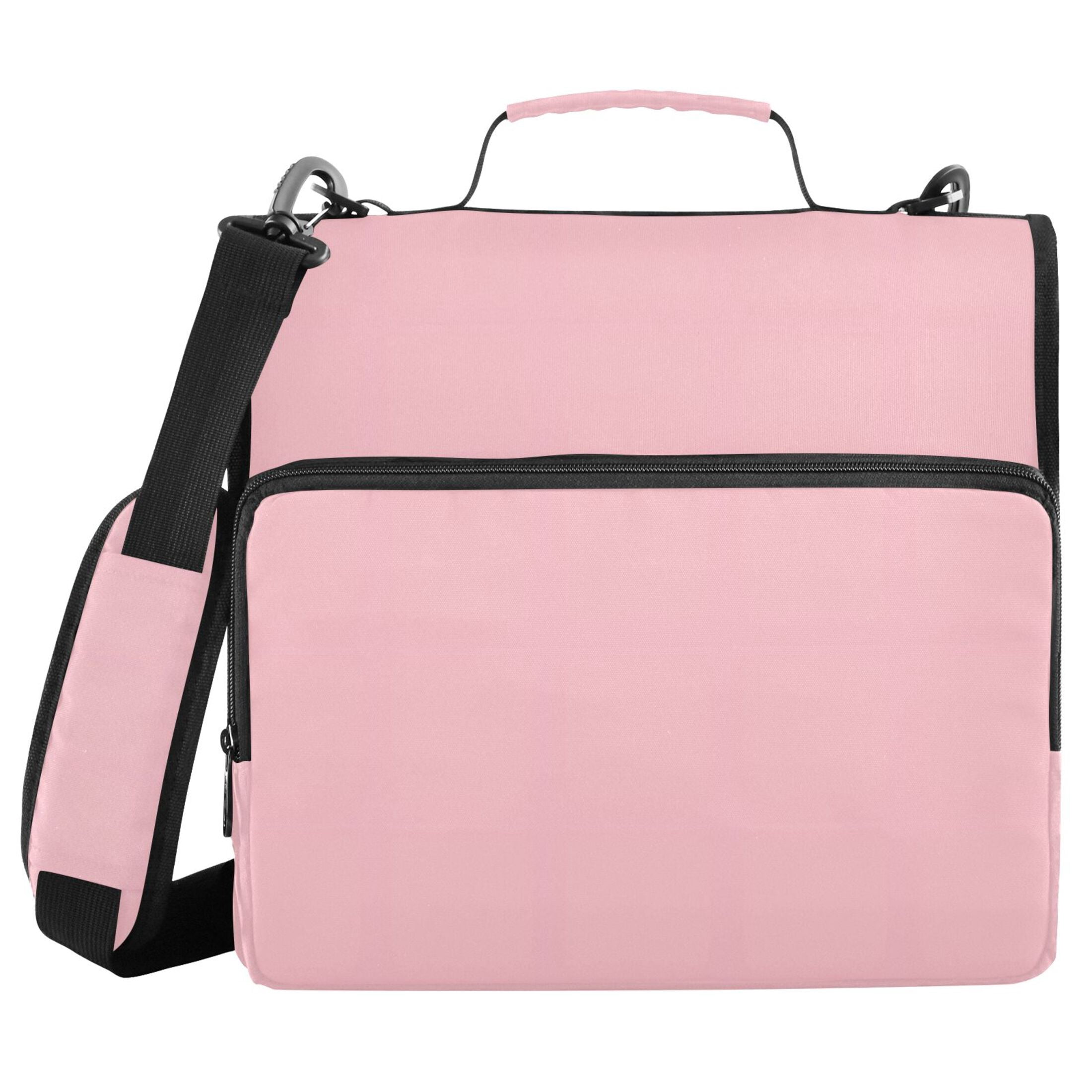 ALAZA Zipper Binder Solid Pink 3 Ring Trapper Keeper File Folder Organizer Bag