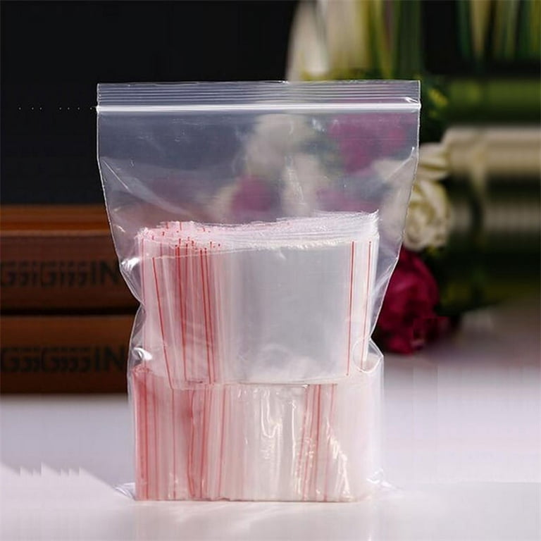 100 Zip lock Bags Reclosable Clear Poly Bag Plastic Baggies Small