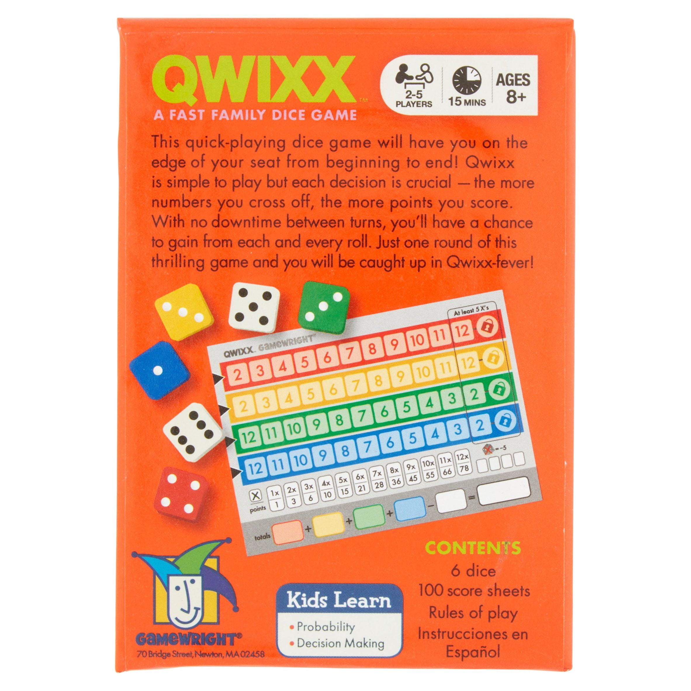 Gamewright Qwixx Dice Game Ages 8+ 