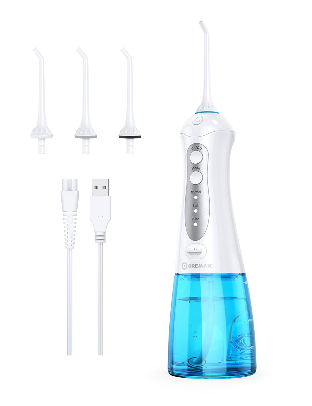 Water Flosser Professional for Teeth, [Powerful Cleaning Series] CREMAX Cordless Dental Oral Irrigator, 300ML Portable and Rechargeable IPX7 Waterproof Teeth Cleaner for Travel Home Braces Walmart.com