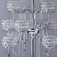 thumbnail image 6 of Efavormart 40" Tall 13 Arm Silver Metal Crystal Beaded Candelabra Candle Holders, Goblet Votive Candle Holders, 6 of 6