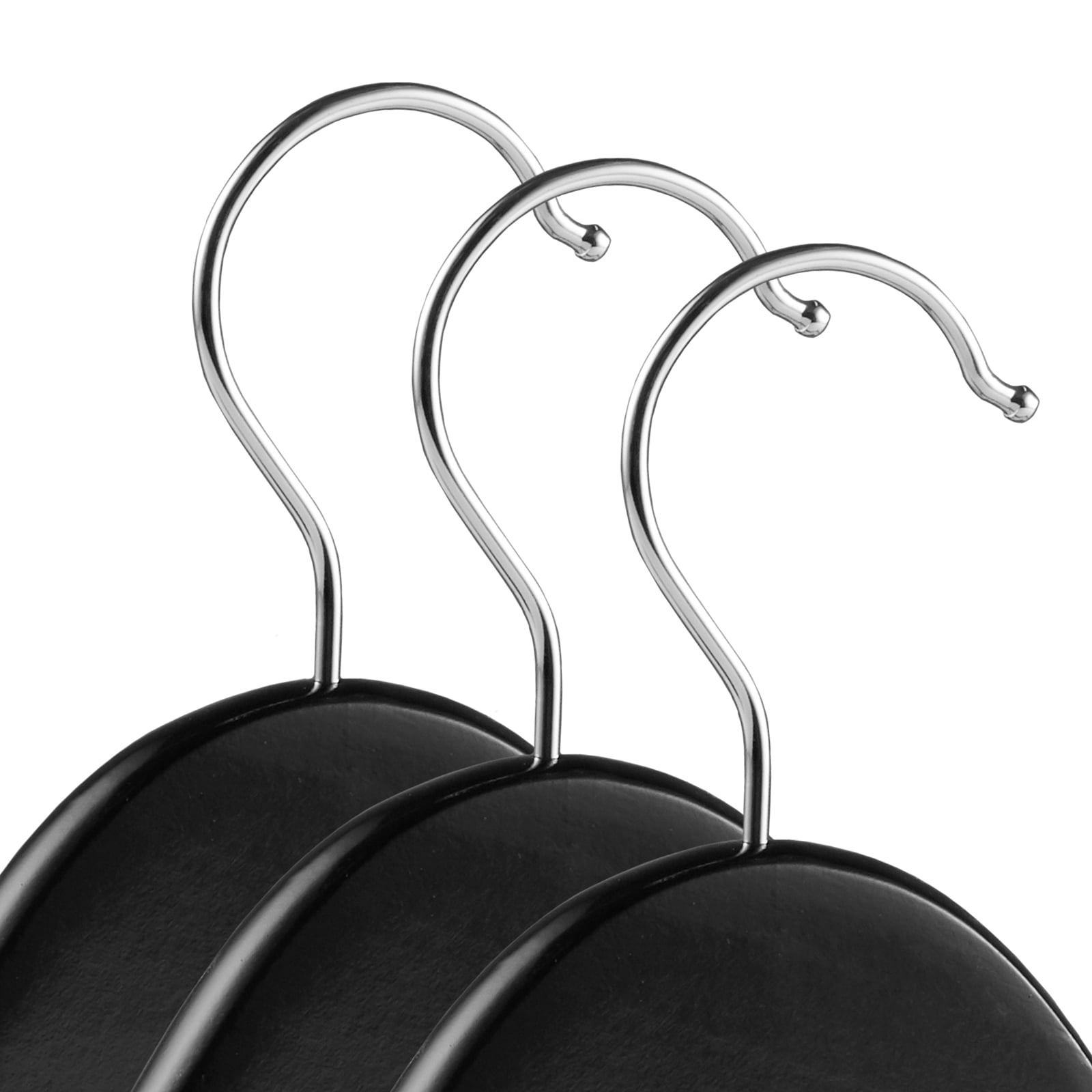 Casafield 20 Wooden Suit Hangers, Black - Non-Slip Pant Bar & Swivel Hook