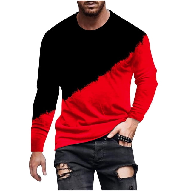 Chandail à Manches Longues Imprimé pour Hommes, Col Rond, Tissu Polyester, Tenue Décontractée d'Hiver en Extérieur, Lavable en Machine, Épaisseur Standard