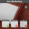 thumbnail image 3 of Sanmadrola Shaggy Bathroom Rugs Non-Slip Absorbent Thick Soft Bath Rug Mat for Bathroom, Polyester, Brown, 2 Pack, 23.6x15.7 Inches/ 31.5x19.7 Inches, 3 of 8