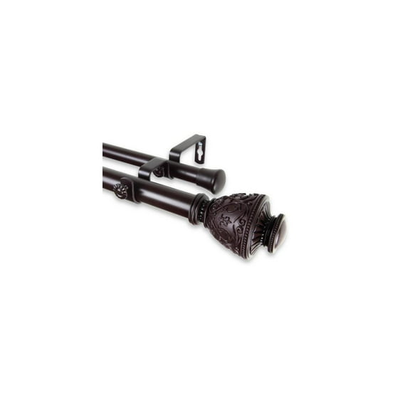 Baroque Curtain Rod - 66-120 Inch Adjustable Rod Set - Decorative Drapery Hardware for Living Room, Bedroom